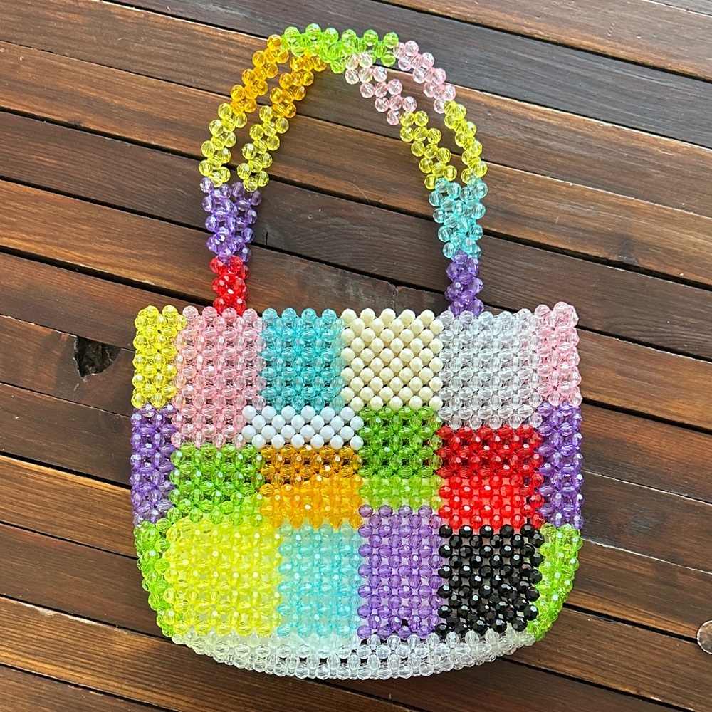 Cute Colorful Beaded Women's Small Tote Bag